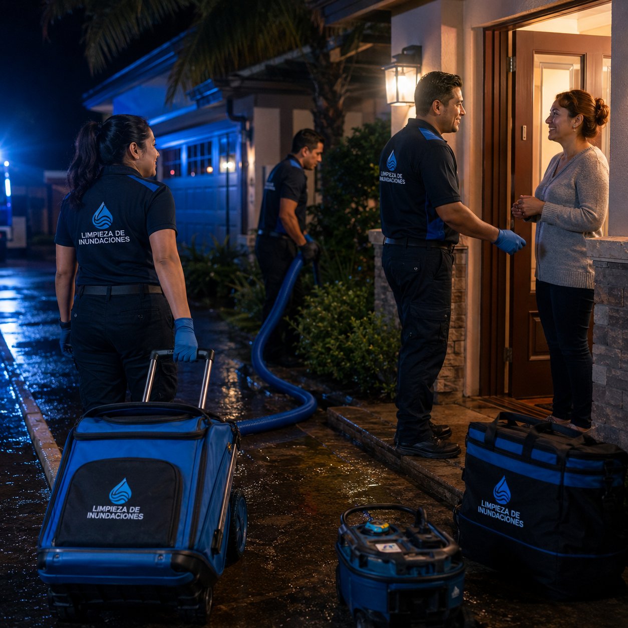 Equipo de emergencia 24/7 atendiendo a un cliente