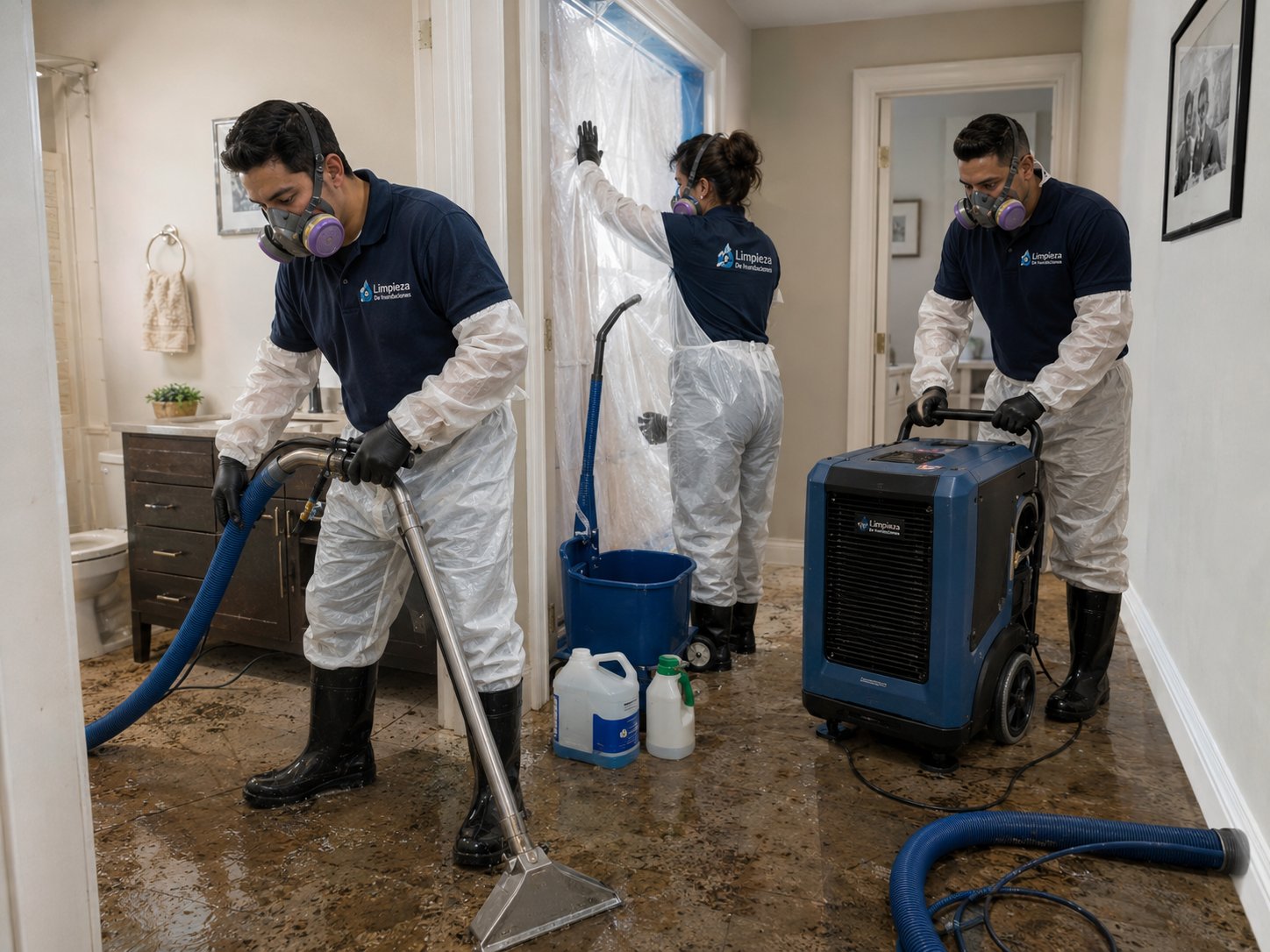 Equipo de remediación de moho con protección Tyvek